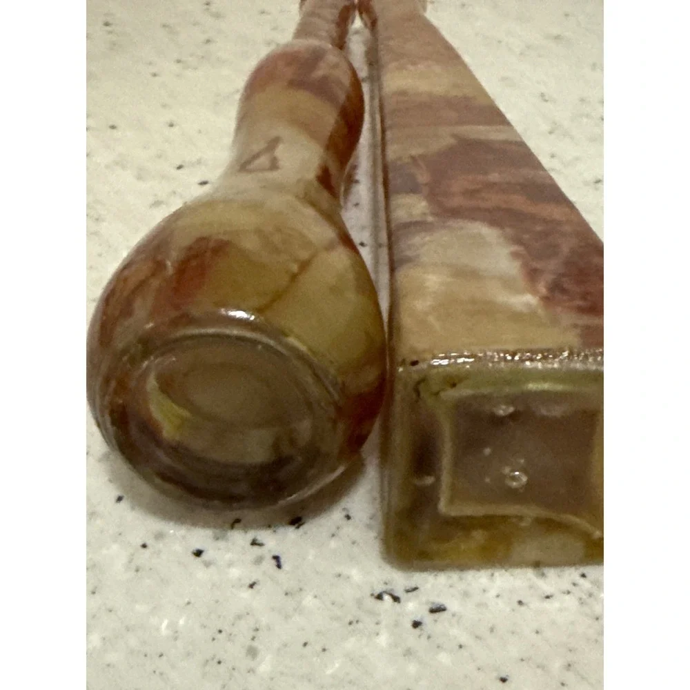 Pair of 2 Vintage Studio Art Glass Vases Earth Tone Patterned Boho Home Decor